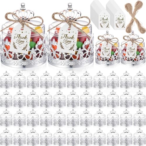Jingmore 30 Sets Mini Crown Candy Boxes Party Favor,Sliver and Clear by Jingmore