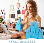 Qilery 50 Pcs Wedding Paper Gift Bags Bulk with Tissue Paper Small Gift Bags with Handle and Tags for Birthday Wedding 4th of July Party Business(Light Blue,4.7 x 2.4 x 3.9'') - Image 4