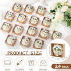 24 Pcs Baptism Favors for Guests Scented Soap Favors First Communion Baby Shower Soap with Dried Flowers Thank You Wood Tags Baptism Bridal Birthday Gifts(White Color) - Image 2