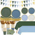 Mimorou 342 Pcs Blue and Green Party Supplies Plates Napkins Cups by Mimorou