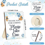 Estune 50 Sets Boy Baby Shower Bottle Opener Favors Bulk Include 50 Pcs Blue Footprint Keychain Bottle Openers with Organza Bags Thank Tags Baby Shower Gender Reveal Party Souvenirs Gifts for Guests - Image 3