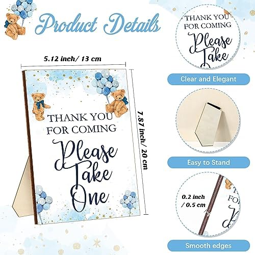Estune 50 Sets Boy Baby Shower Bottle Opener Favors Bulk Include 50 Pcs Blue Footprint Keychain Bottle Openers with Organza Bags Thank Tags Baby Shower Gender Reveal Party Souvenirs Gifts for Guests - Image 3