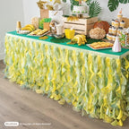 Lemon Green Table Skirt. 6ft Table Skirt with Double Layer Organza! Jungle Theme Decorations, Birthday, Tropical Party Decorations. Tutu Table Skirts for Rectangle Tables 6ft - Image 2