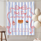 Hot Dog Baby Shower Banner Retro BBQ Welcome Sign We’re Having a Baby Backdrop Gender Neutral Babies Summer Party Decor 4th of July Baby Sprinkle Tapestry Cute Picnic Food Themed Shower Supplies by Unknown