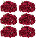 Burgundy Flowers Balls for Centerpieces: 11.8in Diam, Set of 6 by CreatedforWeddingsandHome