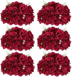 Burgundy Flowers Balls for Centerpieces: 11.8in Diam, Set of 6 by CreatedforWeddingsandHome