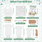 201 Pcs Baby Shower Set Baby Shower Game Sign Baby Bib Bodysuit White Baby Bib Newborn Bodysuit Baby Shower White Decorating Kit(Woodland Animal) - Image 4