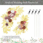 Gold Wedding Arch Flowers Decor Set of 2 - Image 2