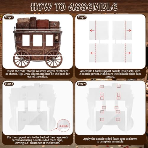 3.94 Ft Western Stagecoach Corrugated Plastic Cutout Photo Prop - Image 5