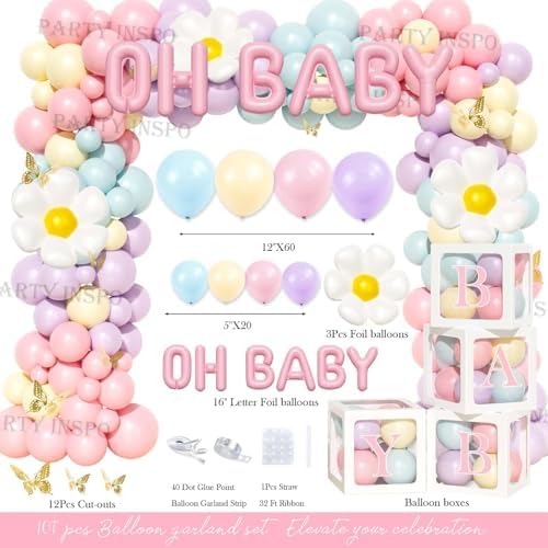 Party Inspo Wildflower Baby Shower Decorations, Baby Shower Decorations for Girl, Wild Floral Baby Shower Decorations, A Little Wildflower is On The Way Baby Shower Backdrop Balloon Cupcake Topper - Image 3