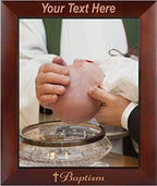 PersonalizationStreet - Religion Occasions: Baptism Personalized 5" x 7" Vertical Dark Walnut Wood Photo Frame with Free Custom Engraving, Shipping and Photo Print of Your Special Photograph - Image 2