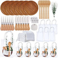 55Pcs Baby Shower Prizes for Game Winners 6 Sets Cheese Board Spoon Fork Butter Spreaders Plaid Towel Thank You Card and Gift Bags for Baby Shower Wedding Bridal Shower Favors (Round Shaped) by Rigibright