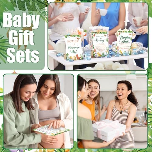 Sherr 476 Pcs Green Dinosaur Baby Shower Games, 6 Activities Pacifier Hunt - Image 6