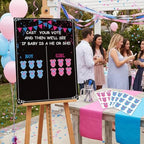 Bear Gender Reveal Decorations - 108pcs Pink Blue Balloon Garland Kit,2 Daddy and Mommy To Be Tinplate Badge Pin,stickers,plates and napkins,4pcs Baby Box With Letters,Boy or Girl Party Supplies - Image 7