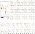 Tuanse 40 Pack Gold Acrylic Wedding Table Numbers 1-40 Clear Stand with Calligraphy Holders - 5 x 7 Inch Acrylic Table Signs for Wedding Reception Centerpieces by Tuanse