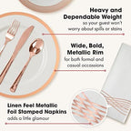 By Madee HEAVYWEIGHT Rose Gold Fancy Disposable Dinnerware Set, 175 Pc - Image 5