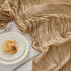 Fanami 6 Pack Cheesecloth Table Runner -10FT Nude Brown Boho Gauze Cheese Cloth Table Runner 120 Inches Long Rustic Sheer Fabric Centerpieces for Wedding Birthday Party Bridal Baby Shower Decorations - Image 2