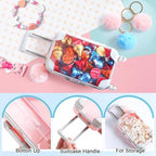 VioraWhite 40 Pcs Mini Suitcase Empty Box and Plush Ball Set, Pink, Blue - Image 3