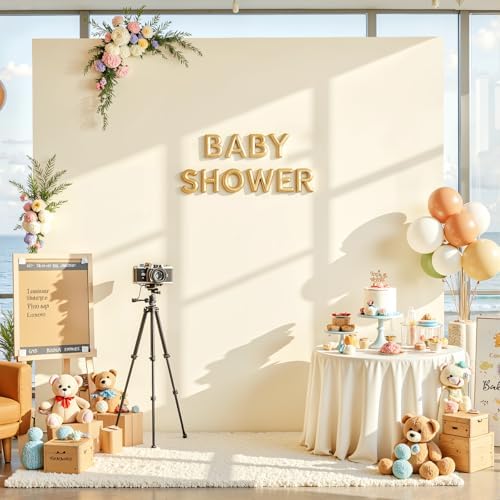 Beige Square Arch Backdrop Cover 8x8FT, Double-Sided Stretchy Spandex Fabric Fits Square Arch Backdrop Stand, Beige Background Backdrop for Wedding Baby Shower Birthday Party Decorations - Image 6