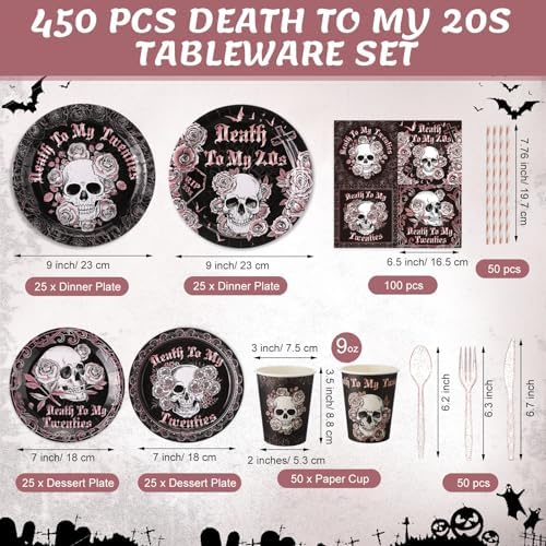 450 Pcs Tableware Set, Serve 50, Rose Gold and Black, Death to My 20S - Image 2