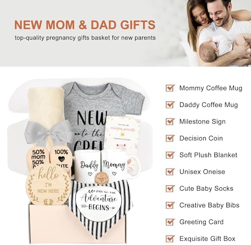 New Parents Gifts for Couples 2026, Pregnancy Gifts for New Mom and Dad, First Time Mom Gifts Basket, Expecting Parents to Be Gift for Baby Shower, Gender Reveal - Image 2