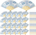 Karenhi 36 Pcs Beach Paper Fans Bulk Blue Coastal Party Folding Hand Fans by Karenhi