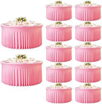 12 Pack Pink Table Cloths for 5FT Round Tables, Fitted Spandex 120 inch Round Tablecloth, Wrinkle Free Pink Table Skirt for Receptions Birthday Photography Social Events Engagement Party Decorations by Creativepartyuniquedecorat