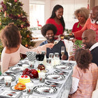 Funnymoom 452 Pcs Christmas Tree Party Supplies for 50, Black Buffalo Plaid Gingham Christmas Paper Plates Napkins Cups Tablecloth Cutlery Straws Tableware Set for Xmas Holiday Party Decorations - Image 4