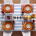 Tudomro Striped Tablecloth, Rectangle, Baby Blue, White, 84'' X 60'' - Image 6