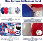 142Pcs Red White and Blue Balloon Arch Garland Kit, and 148pcs Navy Blue Gold Balloon Arch Garland - Image 3
