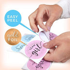 Gender Reveal Stickers, Team Boy or Girl, Girl or Boy, Pretty Decoration and Photo Props for Baby Shower and Birth, Blue and Pink Stickers to Announce the Sex of Your Baby (Set of 50 + 50) - Image 2