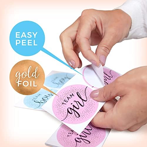 Gender Reveal Stickers, Team Boy or Girl, Girl or Boy, Pretty Decoration and Photo Props for Baby Shower and Birth, Blue and Pink Stickers to Announce the Sex of Your Baby (Set of 50 + 50) - Image 2
