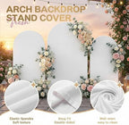 Toolterritary Set of 3 Metal Arch Backdrop Stand with Cover Set, (8FT, 7.2FT, 6.6FT Wedding Arch and Cover Set), Backdrop Arch for Party, Baby Shower, Birthday, and Graduation Ceremony - Image 4