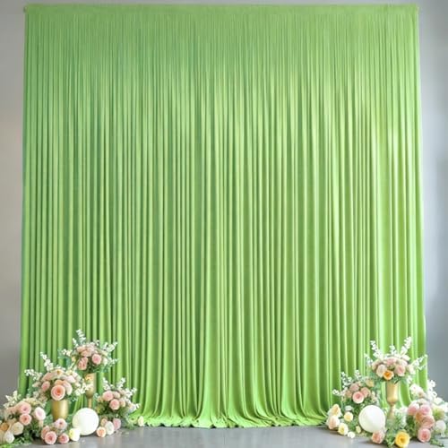 50x10FT Backdrop Curtains with Rod Pockets - Wrinkle Free Photo Stage Backdrop 2 Panels Curtains Drapes for Photography Wedding Party Baby Shower Decorations (Green) by Unknown