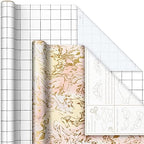 Hallmark Wrapping Paper with Cutlines on Reverse (6 Rolls: 135 Square Feet Total) Pink, Gold, Stripes, Kraft Brown, Black and White Plaid for Birthdays, Baby Showers, Bridal Showers, Mother's Day - Image 5