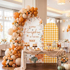 Tegeme 2 Pcs 7.2ft & 6ft a Little Pumpkin is on the Way Arch Backdrop Cover - Image 4