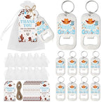 24 Sets Cowboy Bottle Openers Baby Shower Party Favors, Little Cowboy Bottle Openers Keychains Thank You Tags Organza Bags for Western Cowboy Last Rodeo Baby Shower Favors Guest Gifts by CORNERLACE