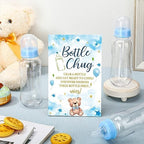 Trelaco 12 Pcs Bear Theme Baby Shower Games Bottle Chug Wooden Sign Set - Image 2