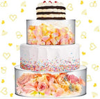 Sunnyray 2 Pcs Acrylic Cake Stands for Dessert Table Clear Fillable Cake Riser Cupcake Tier with LED Strings for Birthday Wedding Holiday Party Display(10'', 12'') by Sunnyray