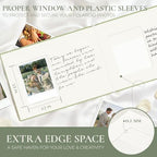 Vienrose Wedding Guest Book Journal for Polaroid, Wedding Registry Must Haves Things with 32 Blank Pages and Thick Paper, Linen Photo Album for Memory, Graduation, Dusty Sage Green - Image 3