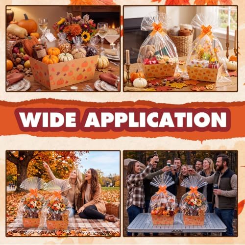 Funnymoom 24 Pcs Pumpkin Fall Gift Basket Set with Bags and Bows - Image 5