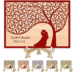 Personalized Tree of Life Wedding Guest Book Alternative, Guest Book Wedding Reception with Wooden Hearts Guest Book Signs for Wedding Anniversary Birthday Party by Unknown