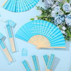 Threehoney 25 Set Baby Shower Favors for Guests, Folding Paper Fans, Blue - Image 5