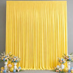 20x10FT Backdrop Curtains with Rod Pockets - Wrinkle Free Photo Stage Backdrop 4 Panels Curtains Drapes for Photography Wedding Party Baby Shower Decorations (Yellow) by Unknown