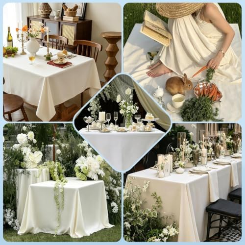 DRESSMAKER 10 Pack Ivory Table Cloth Rectangle 70X120 Inch Fit 8FT Table - Image 7