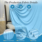 10 ft x 10 ft Wrinkle Free Baby Blue Backdrop Curtains for Baby Shower Parties, Polyester Light Blue Photo Backdrop Drapes for Birthday Wedding Party Gender Reveal Photography - Image 3