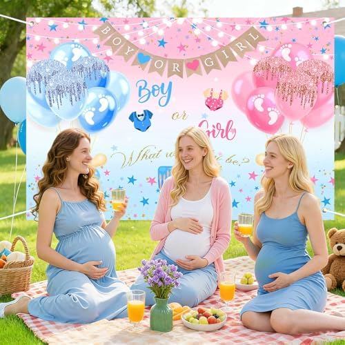 Gender Reveal Boy or Girl Photography Backdrop, 10x7FT - Image 3