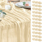 Wokceer Cheesecloth Table Runner Beige 10FT Boho Gauze Runner, 12 Pack by Wokceer