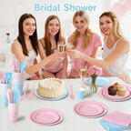 350 Pcs Gender Reveal Disposable Tableware Set for 50 Guests - Image 2