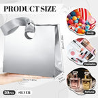 Feifeiya 30 Pcs Small Silver Gift Bags with Ribbon Handles - Image 2